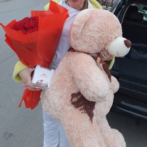 вручение мишки 80 см