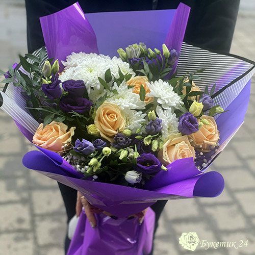 Букет цветов микс фото