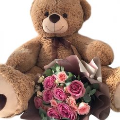 Фото товару Букет "Венера" та плюшевий ведмедик у Букет "Венера" та плюшевий ведмедик