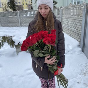 25 импортных роз (метровых) фото