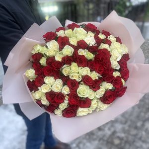 101 красная и белая роза фото