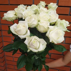 букет 15 белых роз