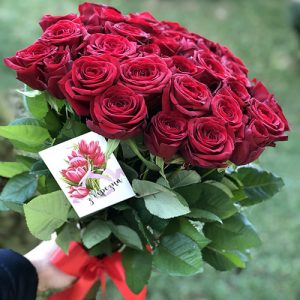букет красных роз 33 штуки