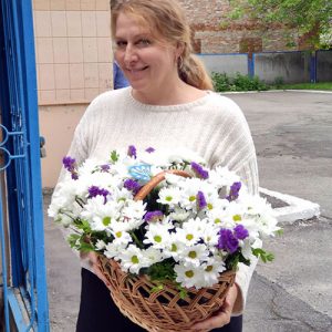 белые кустовые хризантемы с доставкой