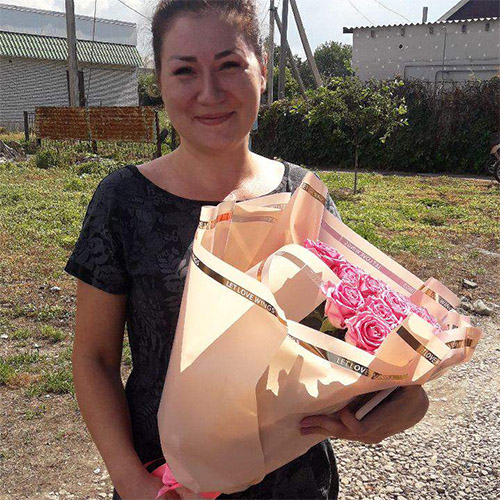 Фото товара 15 троянд "Аква" в Фото последних доставок