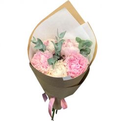 Фото товара 5 пионов "Розовая нежность" в 5 пионов "Розовая нежность"