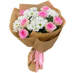 Товар «Букет "Рожевий подаруночок"» у Букет "Рожевий подаруночок" | від «Букетик 24» Фото товару Букет "Рожевий подаруночок" у Букет "Рожевий подаруночок"